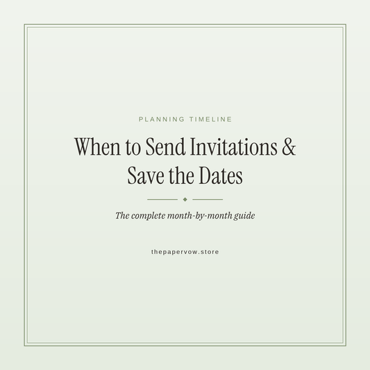Wedding invitation and save the date timeline guide from The Paper Vow